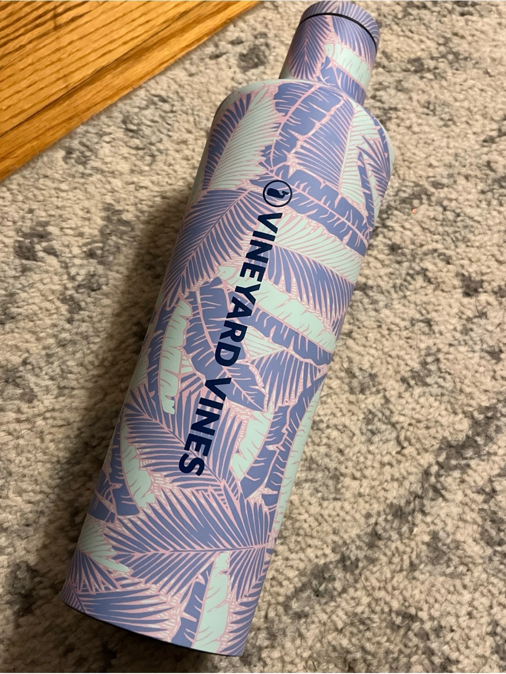 Corkcicle Hibiscus Palm Print Bottle - Lavender & Mint Accents